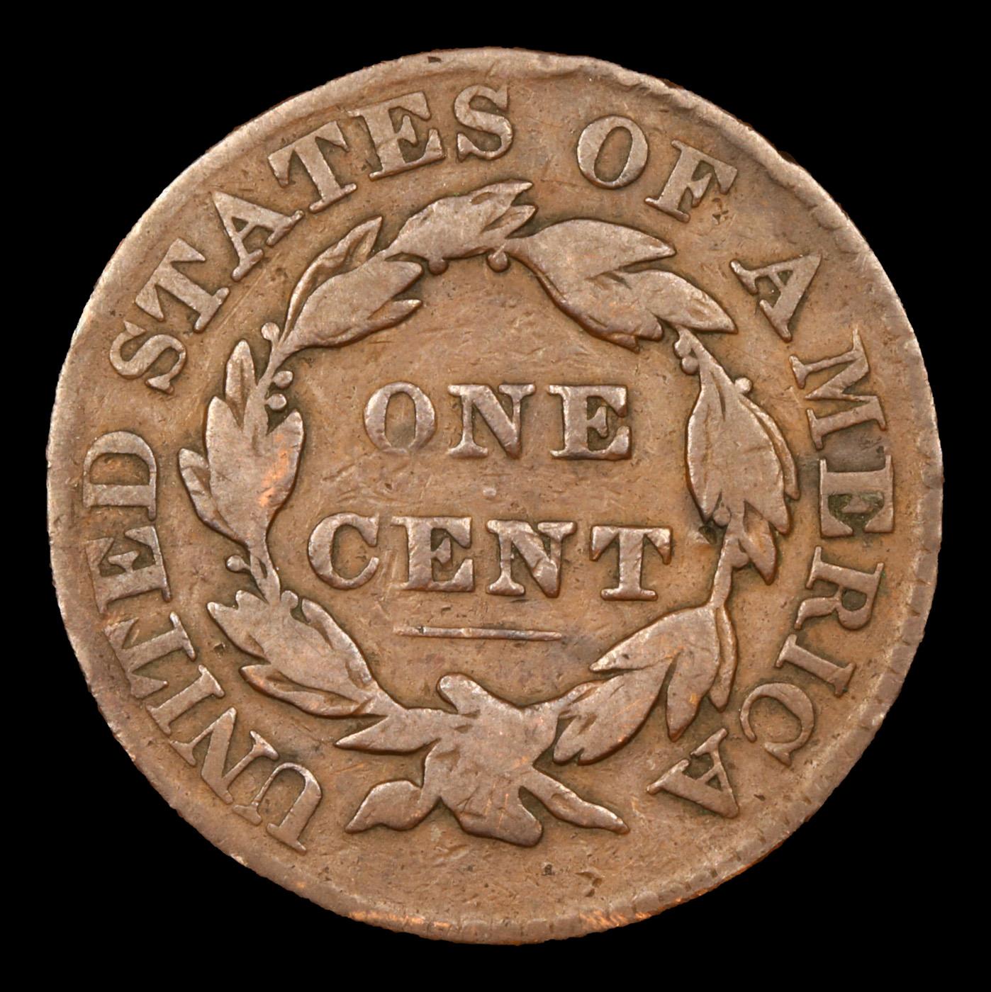 1828 Small Wide Date Coronet Head Large Cent N-10 1c Graded vf25 By SEGS