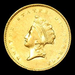 ***Auction Highlight*** 1855-p Gold Dollar $1 Graded au58 By SEGS (fc)