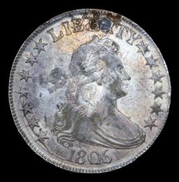 ***Auction Highlight*** 1806 Draped Bust Half Dollar O-116 R3 50c Graded vf25 details BY SEGS (fc)