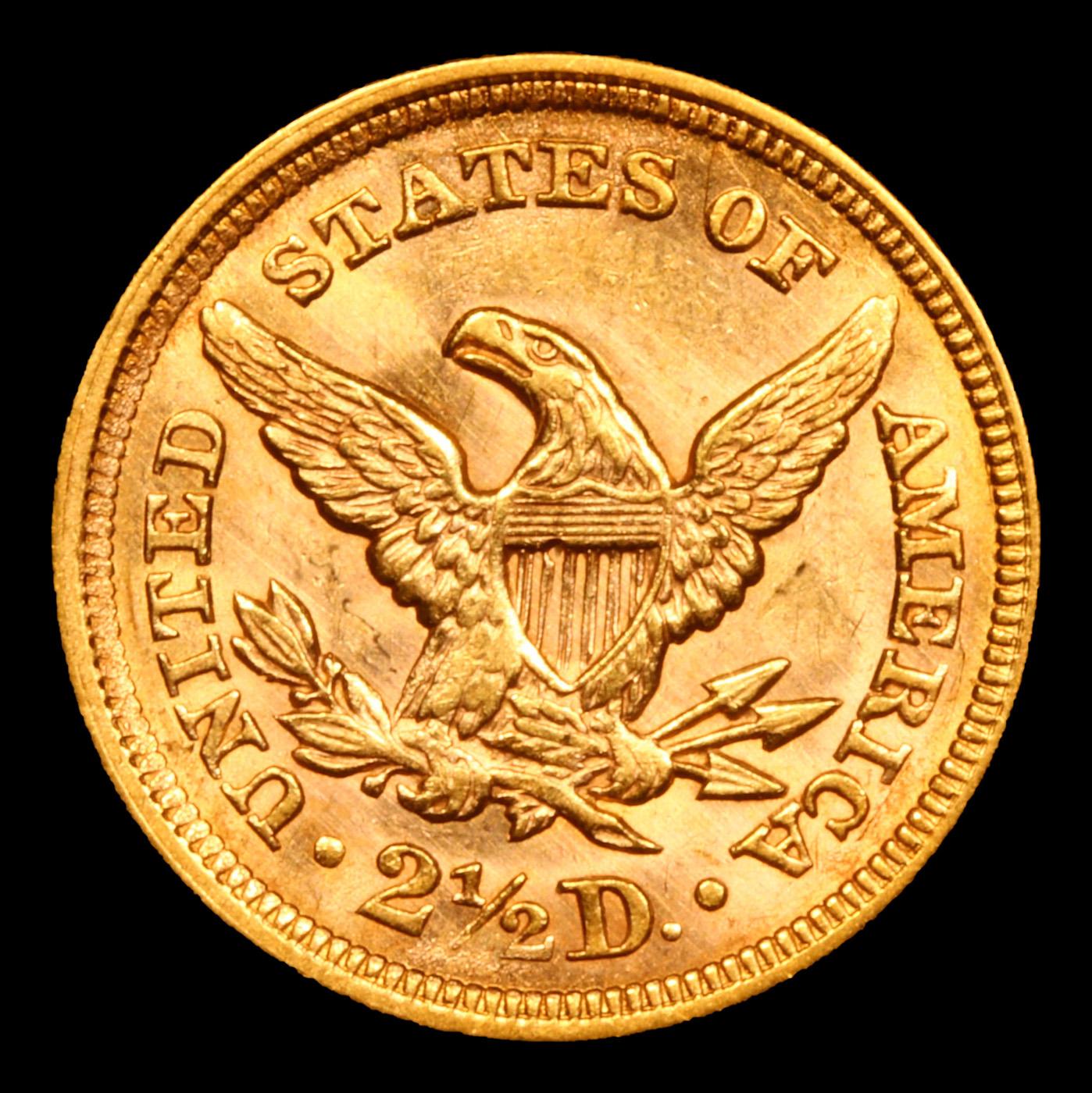 ***Auction Highlight*** 1857-p Gold Liberty Quarter Eagle $2 1/2 Graded ms64+ By SEGS (fc)