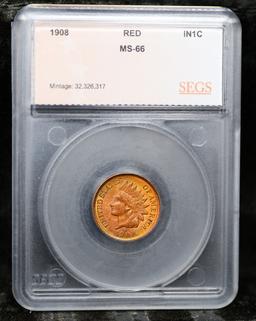 ***Auction Highlight*** 1908 Indian Cent 1c Graded ms66 rd By SEGS (fc)