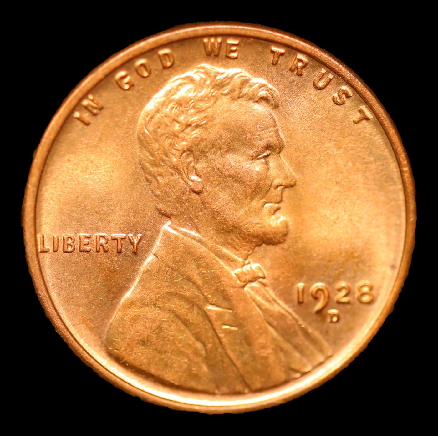 ***Auction Highlight*** 1928-d Lincoln Cent Near TOP POP! 1c Graded ms66 rd By SEGS (fc)