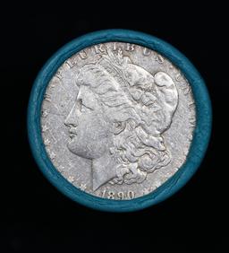 ***Auction Highlight*** Bank Of America 1890 & 'P' Ends Mixed Morgan/Peace Silver dollar roll, 20 co