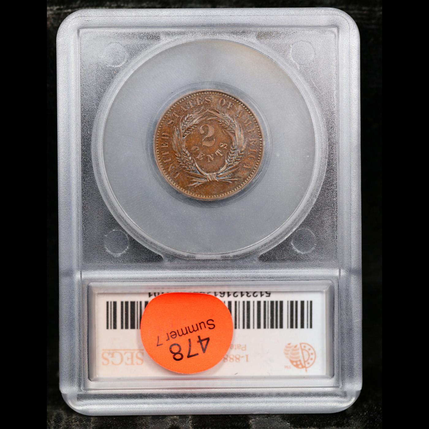 Proof ***Auction Highlight*** 1863 Washington Pattern Two Cent Piece J-305 2c Graded pr66 bn By SEGS