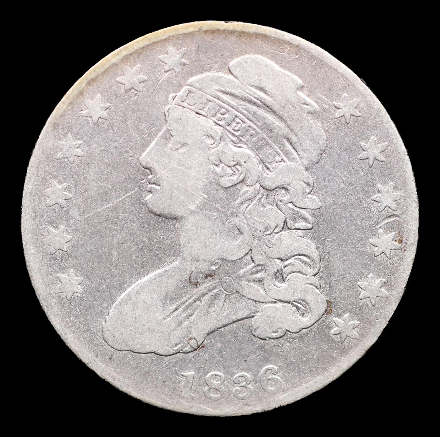 1836 Capped Bust Half Dollar 50c Grades F Details