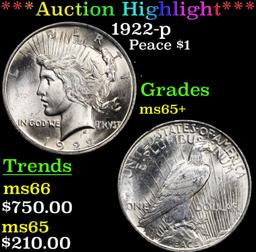 1922-p Peace Dollar $1 Grades GEM+ Unc