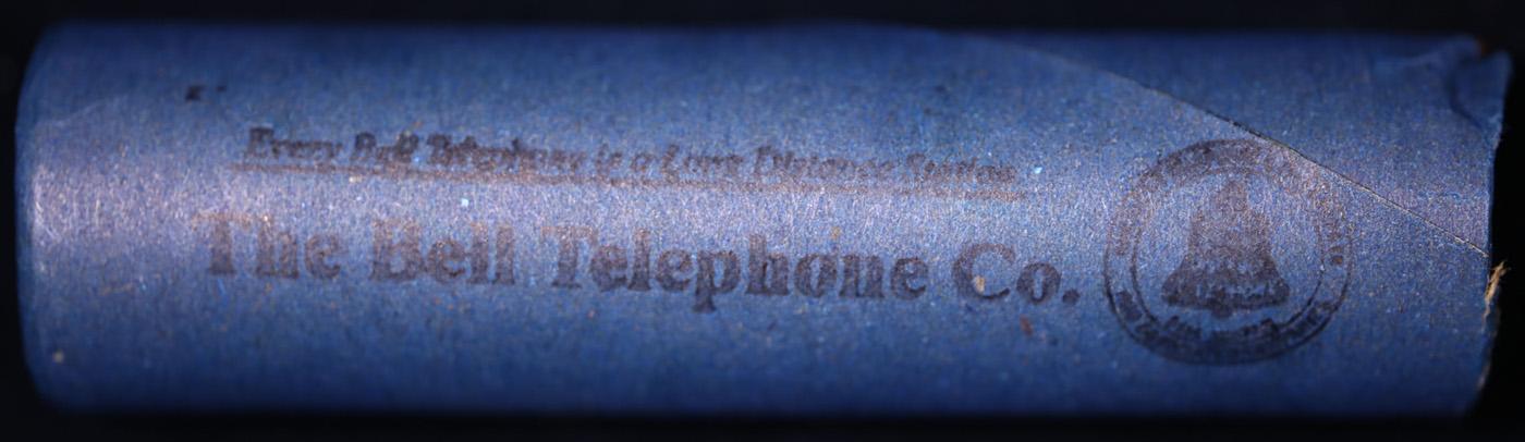 Buffalo Nickel Shotgun Roll in Old Bank Style 'Bell Telephone'  Wrapper 1927 & S Mint Ends