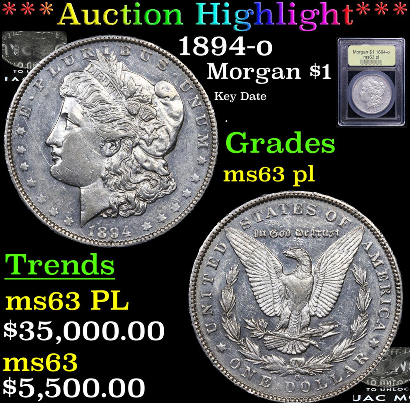 ***Auction Highlight*** 1894-o Morgan Dollar $1 Graded Select Unc PL By USCG (fc)