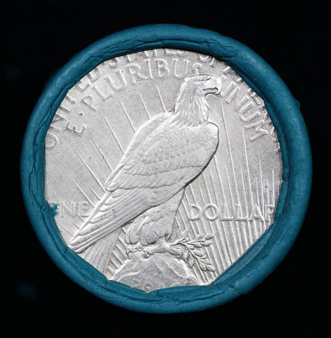 ***Auction Highlight*** Bank Of America 1886 & 'P' Ends Mixed Morgan/Peace Silver dollar roll, 20 co