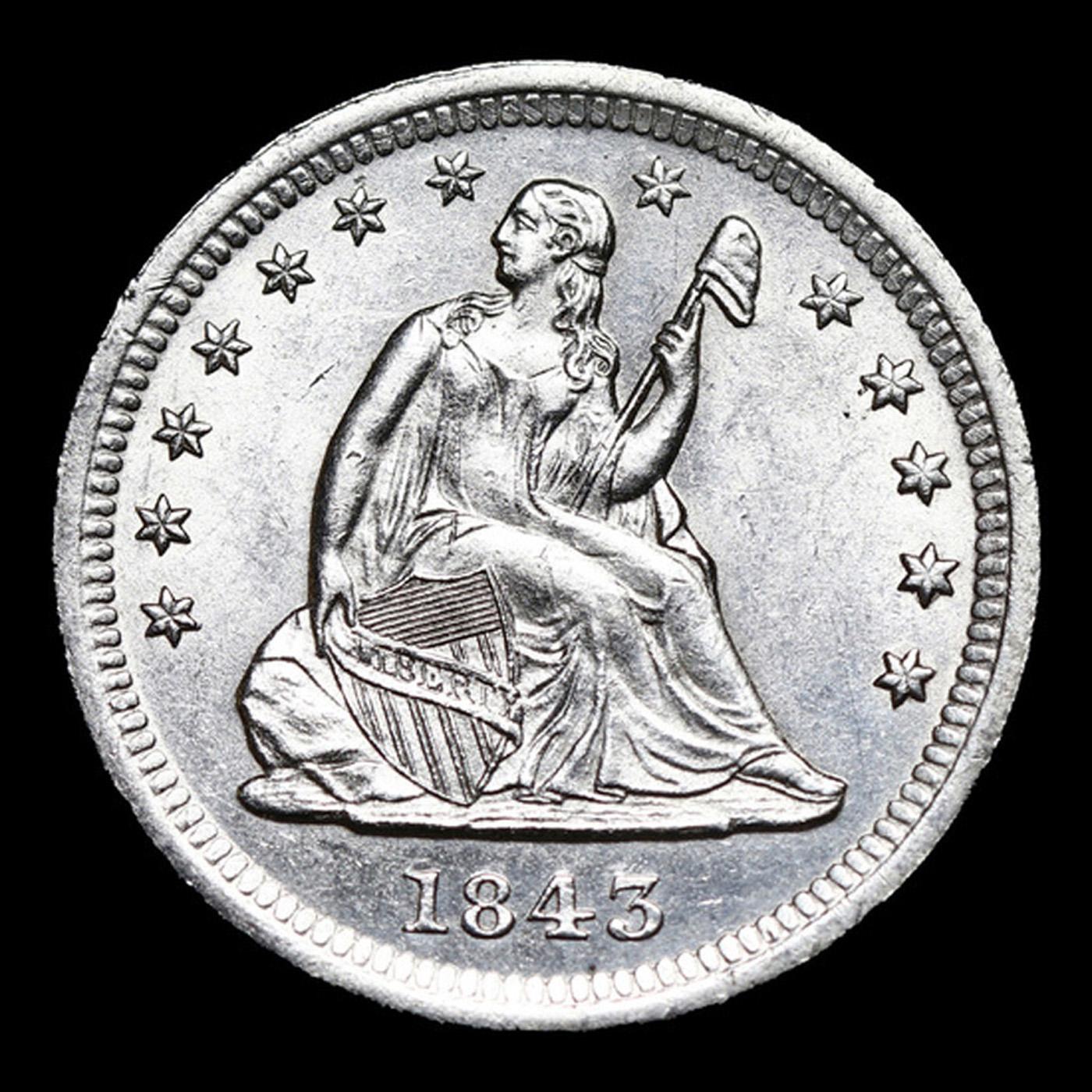 ***Auction Highlight*** 1843-o Seated Liberty Quarter Near Top POP! 25c Graded ms64 By SEGS (fc)