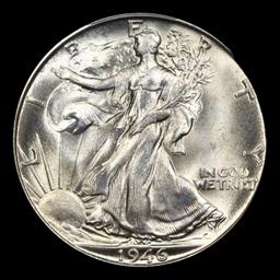 ***Auction Highlight*** 1946-s Walking Liberty Half Dollar TOP POP! 50c Graded ms67+ By SEGS (fc)