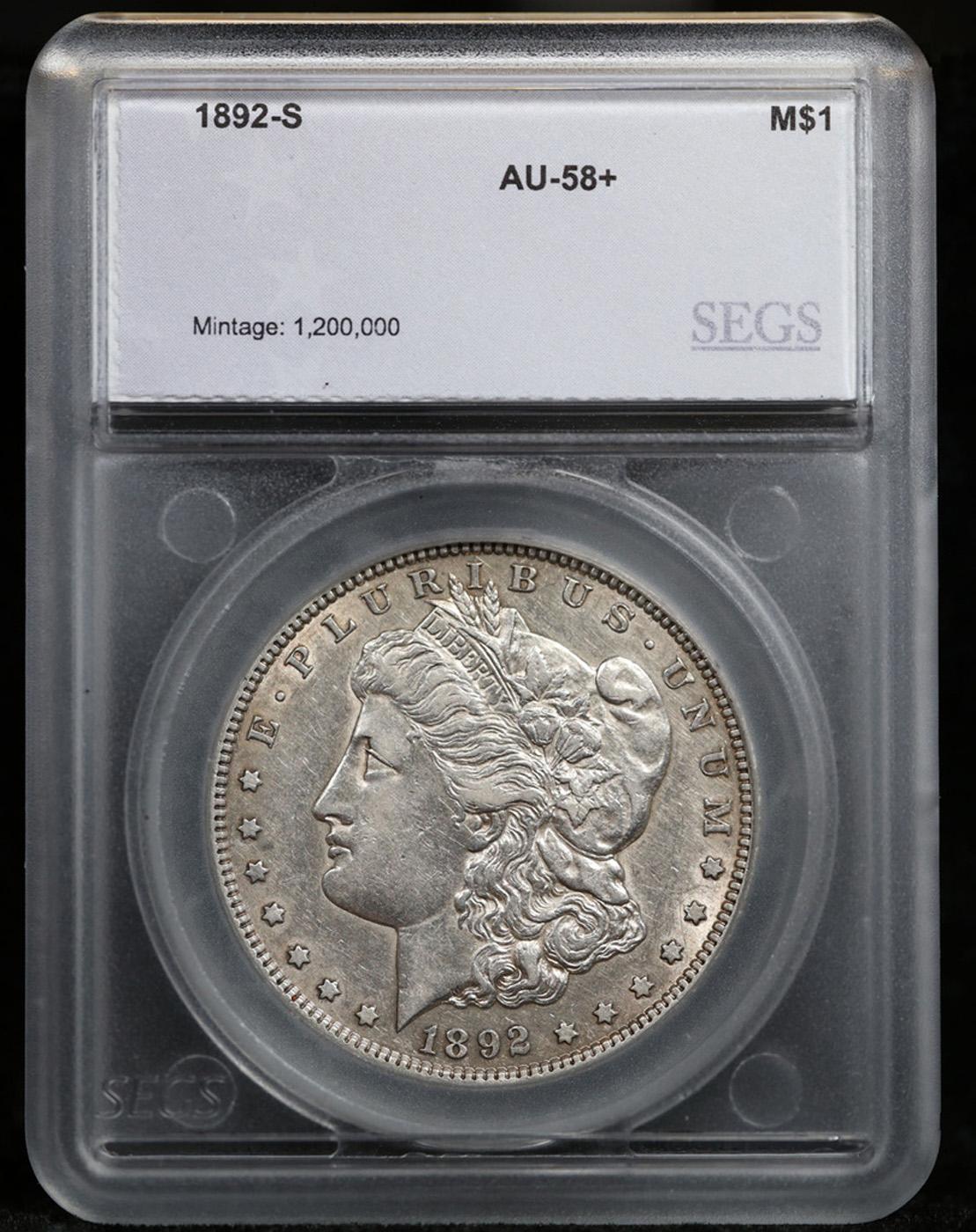 ***Auction Highlight*** 1892-s Morgan Dollar $1 Graded au58+ By SEGS (fc)