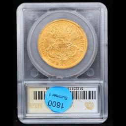 ***Auction Highlight*** 1871-cc Gold Liberty Double Eagle Winter 1-A $20 Graded au50 details By SEGS