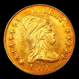 ***Auction Highlight*** 1801 Draped Bust $10 Gold Eagle BD-2 Graded ms62 details By SEGS (fc)