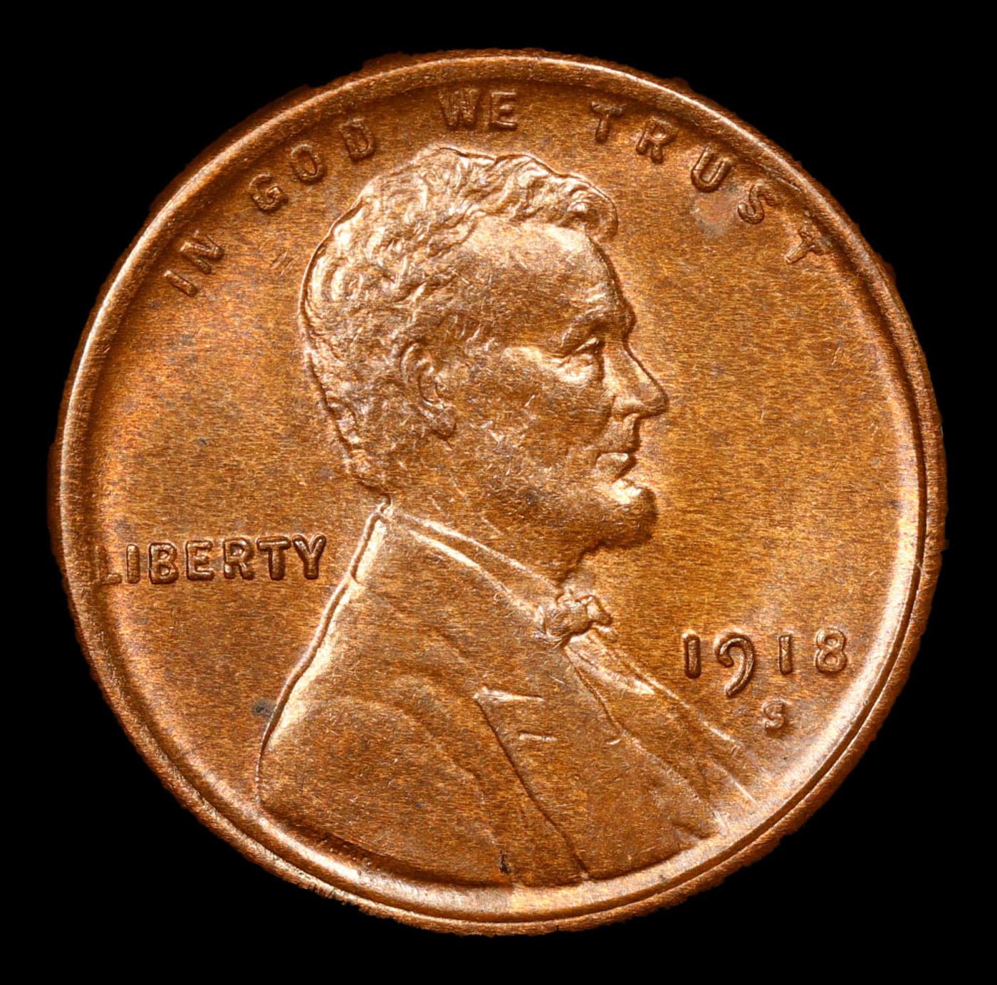 ***Auction Highlight*** 1918-s Lincoln Cent Near TOP POP! 1c Grades GEM+ Unc RB By SEGS (fc)