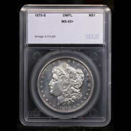 ***Auction Highlight*** 1878-s Morgan Dollar Near TOP POP! $1 Graded ms65+ DMPL By SEGS (fc)