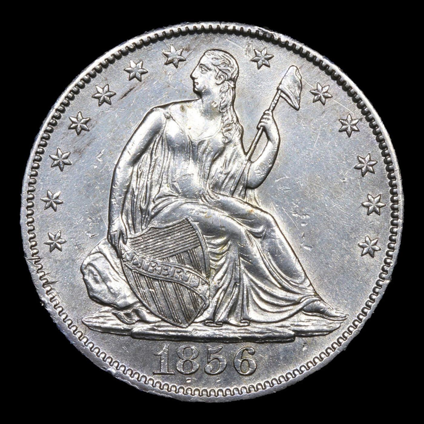 ***Auction Highlight*** 1856-s Seated Half Dollar 50c Graded ms63 details By SEGS (fc)