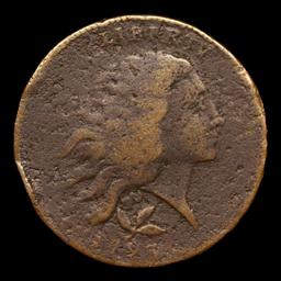 ***Auction Highlight*** 1793 Wreath Vine & Bars Flowing Hair large cent 1c Graded vf25 By SEGS (fc)