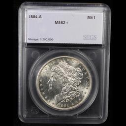 ***Auction Highlight*** 1884-s Morgan Dollar 1 Graded ms62+ By SEGS (fc)