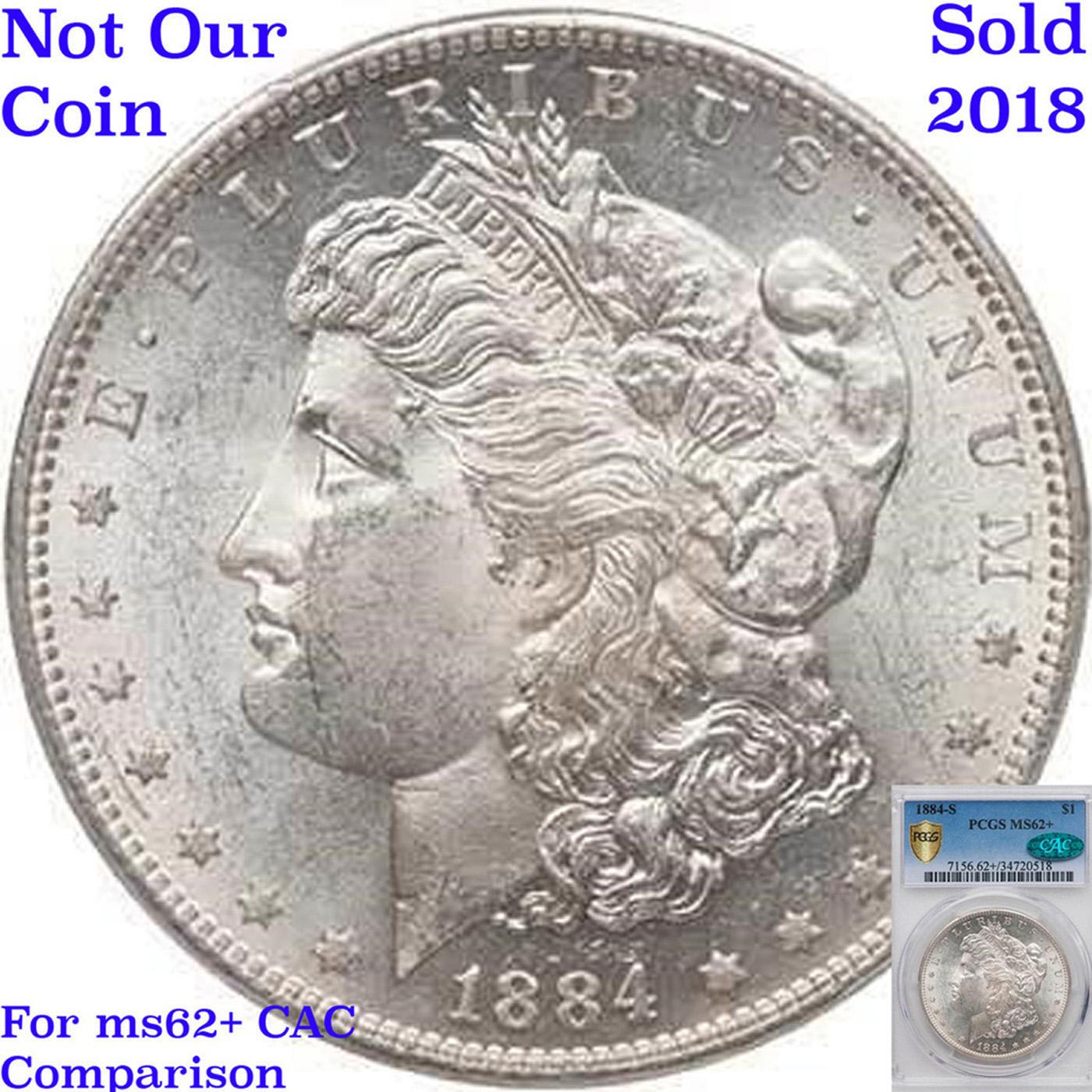 ***Auction Highlight*** 1884-s Morgan Dollar 1 Graded ms62+ By SEGS (fc)