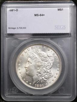 ***Auction Highlight*** 1881-o Morgan Dollar $1 Graded ms64+ By SEGS (fc)