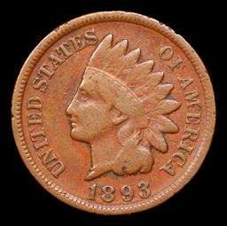 1893 Indian Cent 1c Grades vf++