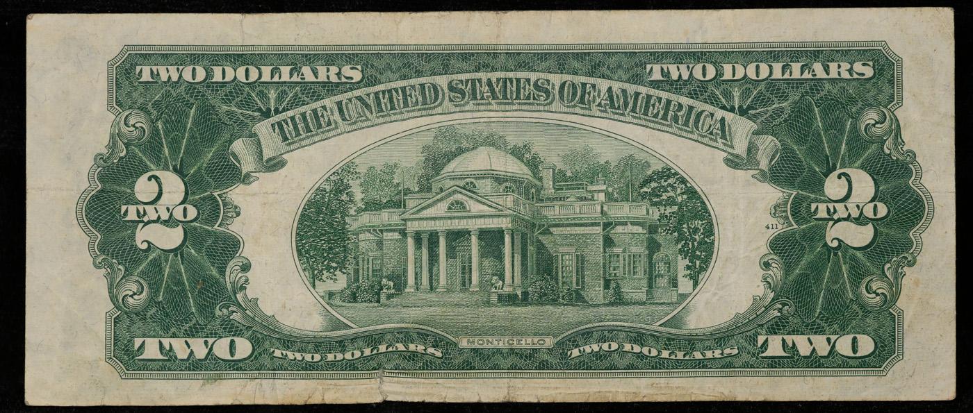 1953B $2 Red Seal United States Note Fr-1511 Grades vf+