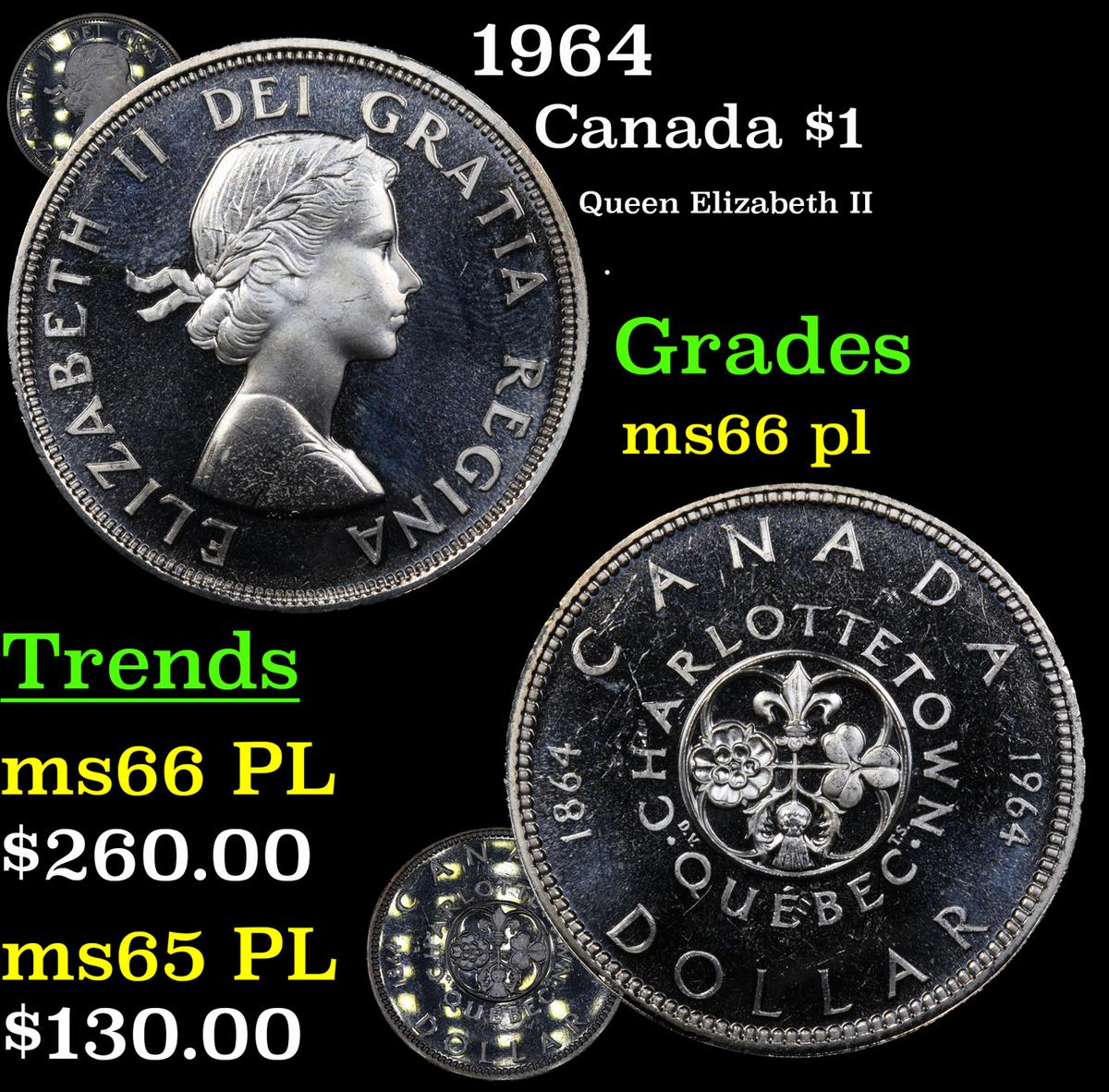 1964 Canada Dollar $1 Grades GEM+ UNC PL