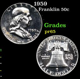 Proof 1959 Franklin Half Dollar 50c Grades GEM Proof