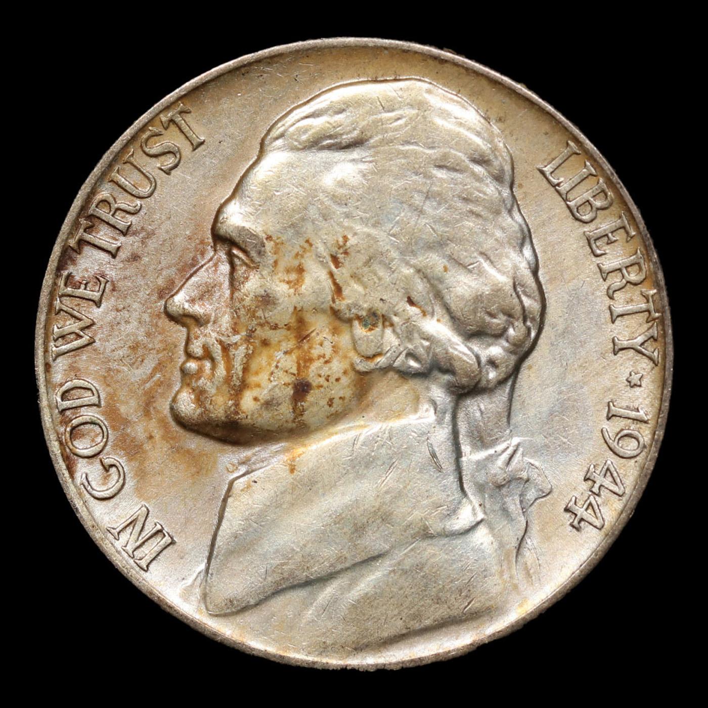 1944-p Jefferson Nickel 5c Grades Choice AU