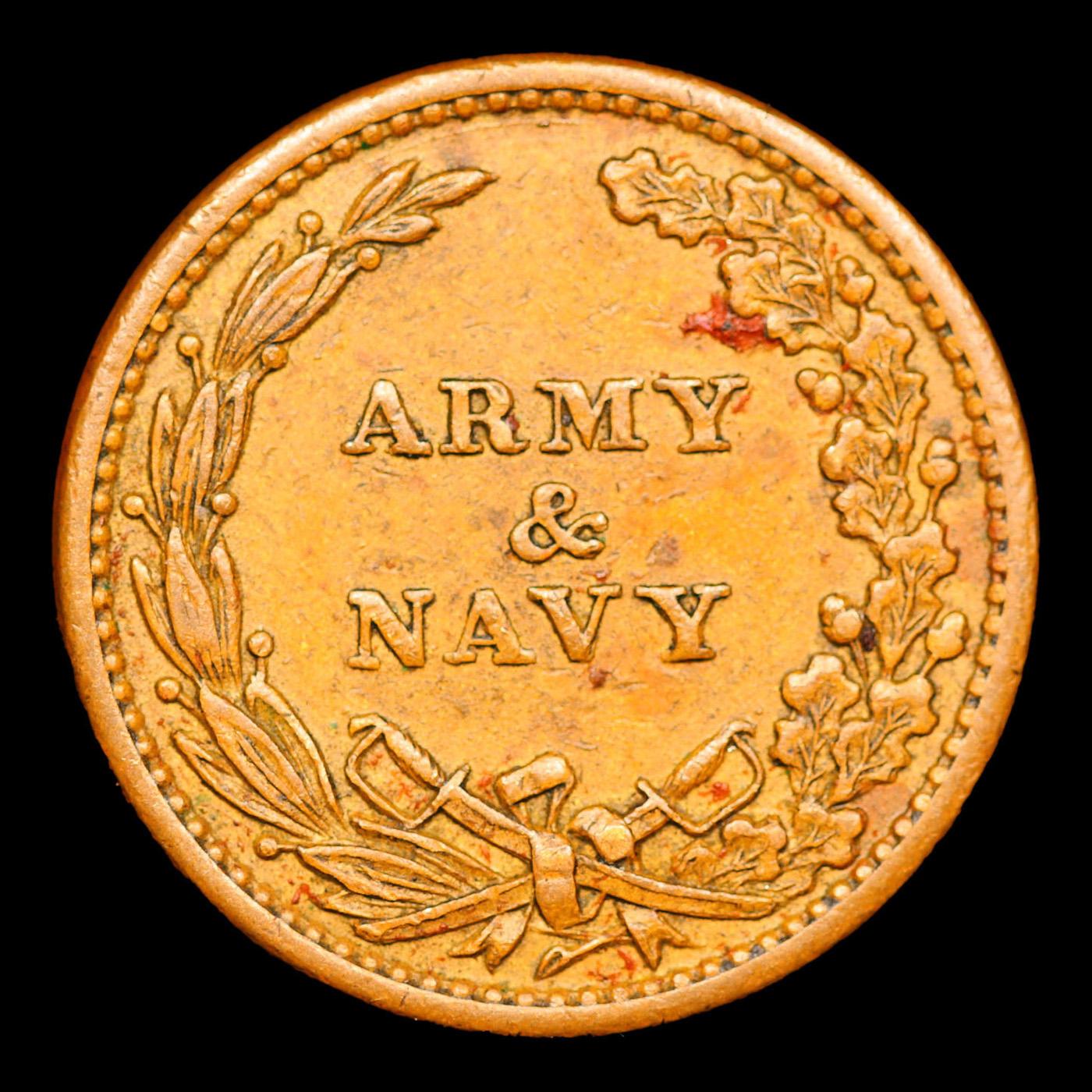 1863 Army & Navy Civil War Token 1c Grades Choice AU