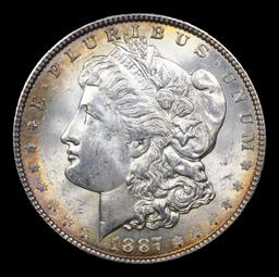 1887-p Morgan Dollar $1 Grades Choice+ Unc