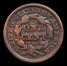 1849 Braided Hair Large Cent 1c Grades vf details