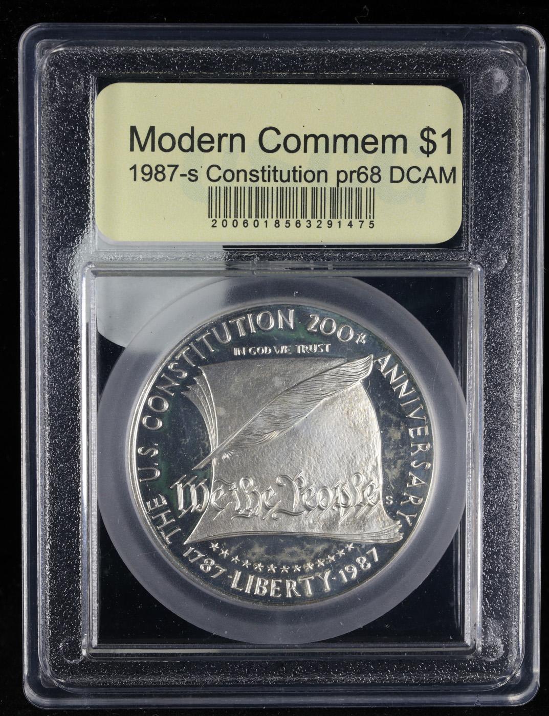 Proof 1987-S Constitution Bicentennial Modern Commem Dollar $1 Graded GEM++ Proof Deep Cameo By USCG