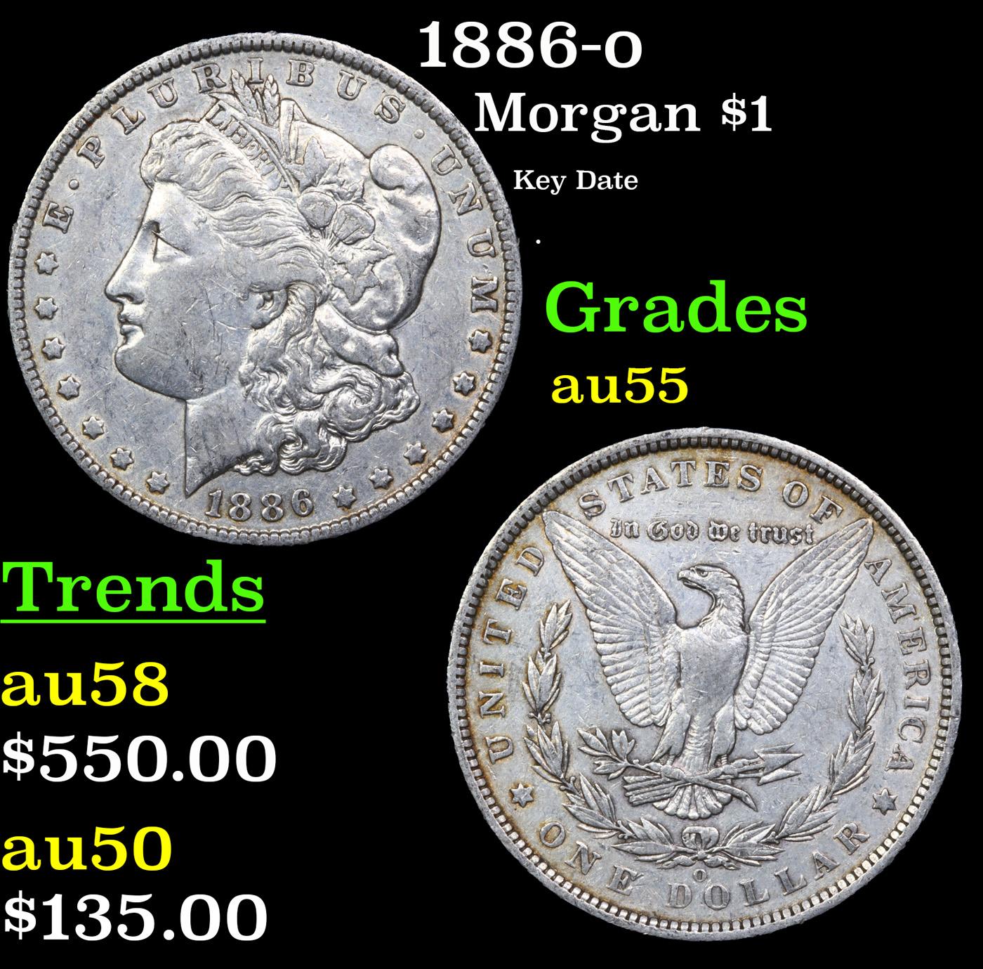 1886-o Morgan Dollar $1 Grades Choice AU