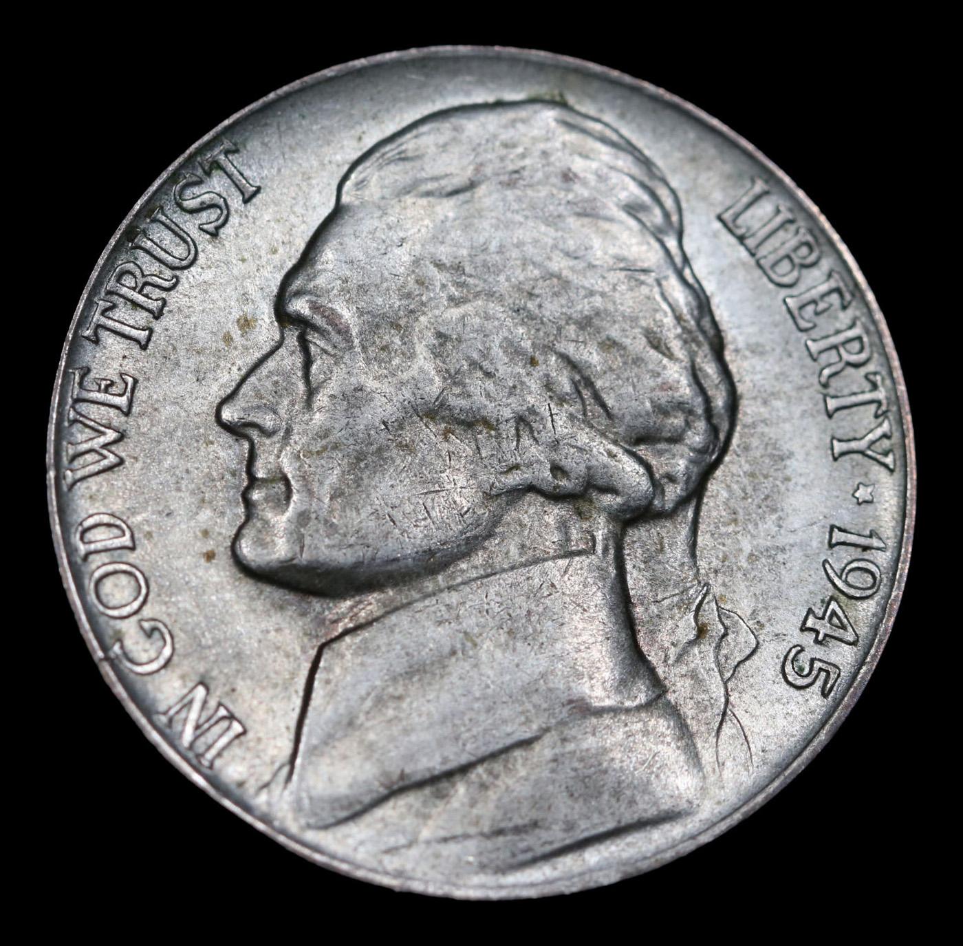 1945-p Jefferson Nickel Mint Error 5c Grades Select+ Unc