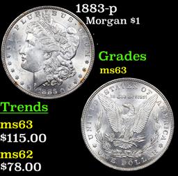 1883-p Morgan Dollar $1 Grades Select Unc