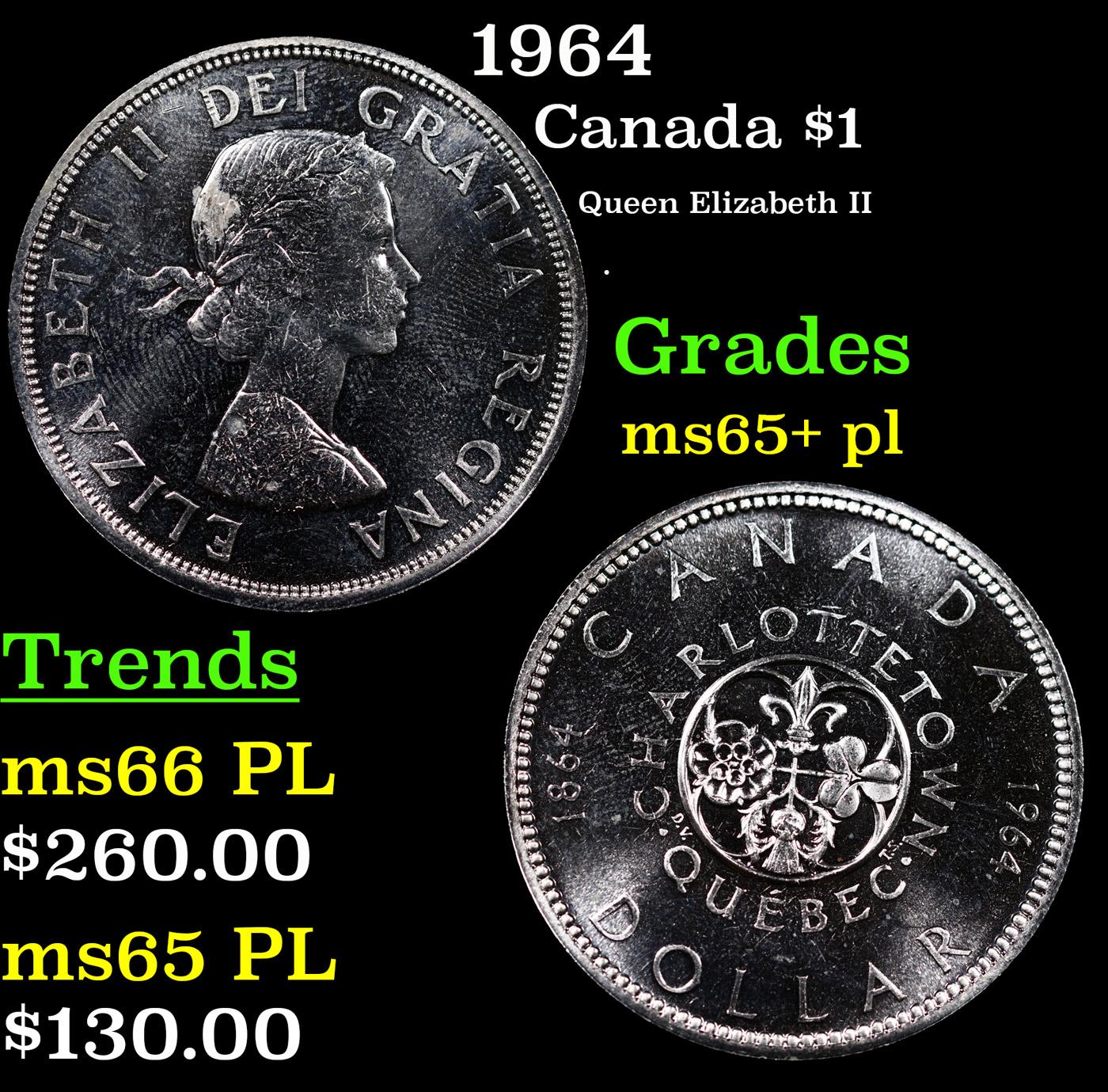 1964 Canada Dollar $1 Grades GEM+ PL