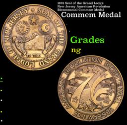 1976 Seal of the Grand Lodge New Jersey American Revolution Bicentennial Commem Medal Grades NG