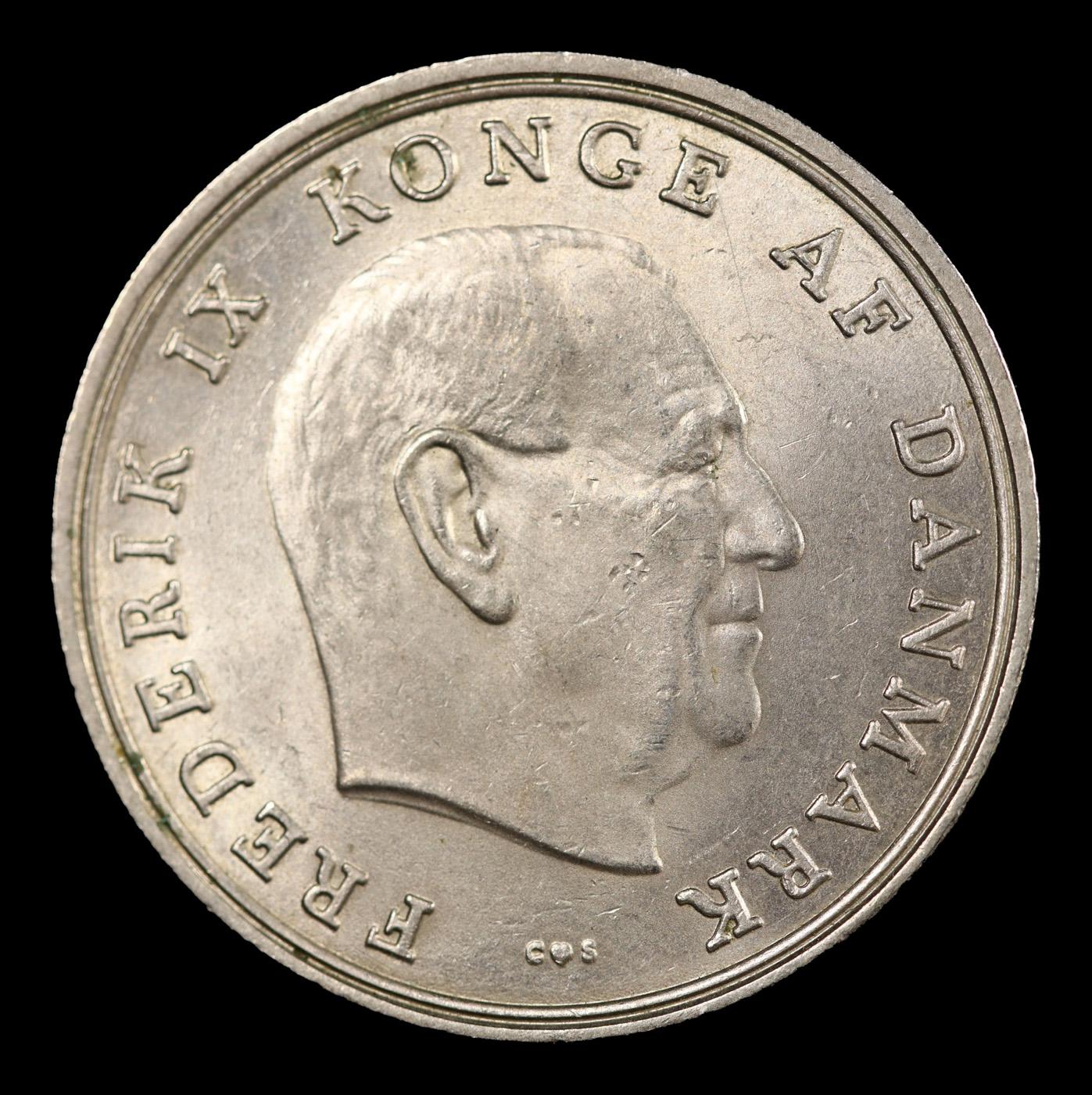 1969 Denmark 5 Kroner King Frederik IX KM-853.1 Grades Choice Unc