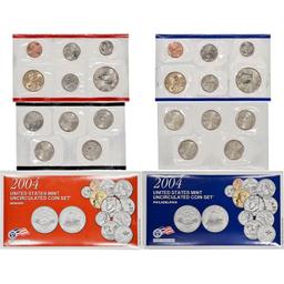 Group of 2 United States Mint Set in Original Government Packaging! From 2003-2004 with 42 Coins Ins