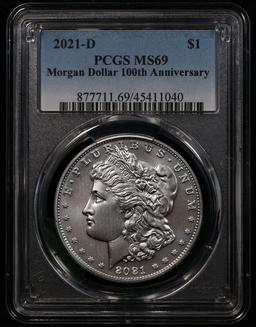 ***Auction Highlight*** PCGS 2021-d Morgan Dollar $1 Graded ms69 By PCGS (fc)