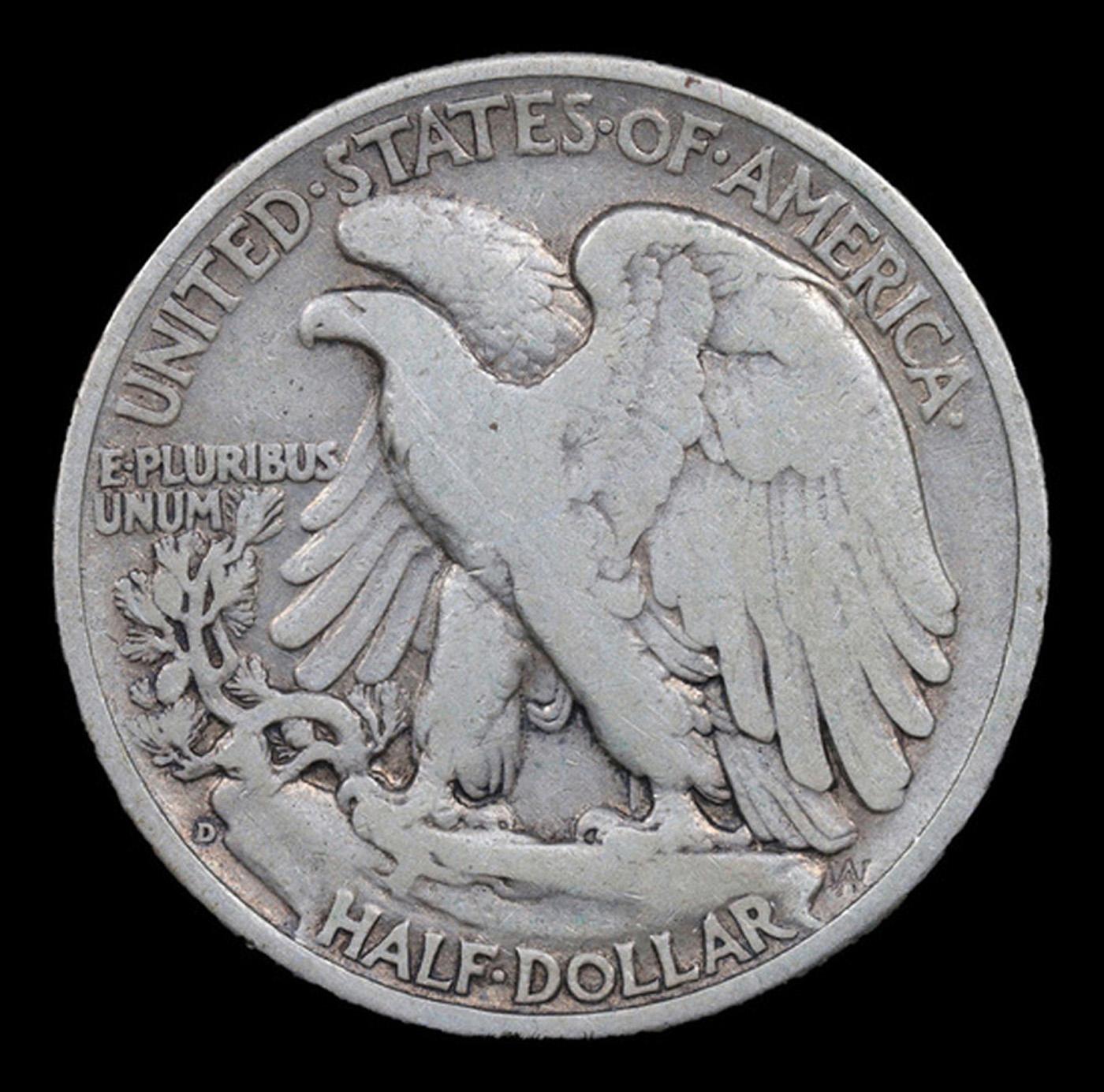 1938-d Walking Liberty Half Dollar 50c Grades vf, very fine