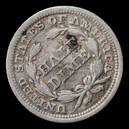 1854-p Seated Liberty Half Dime 1/2 10c Grades vf++