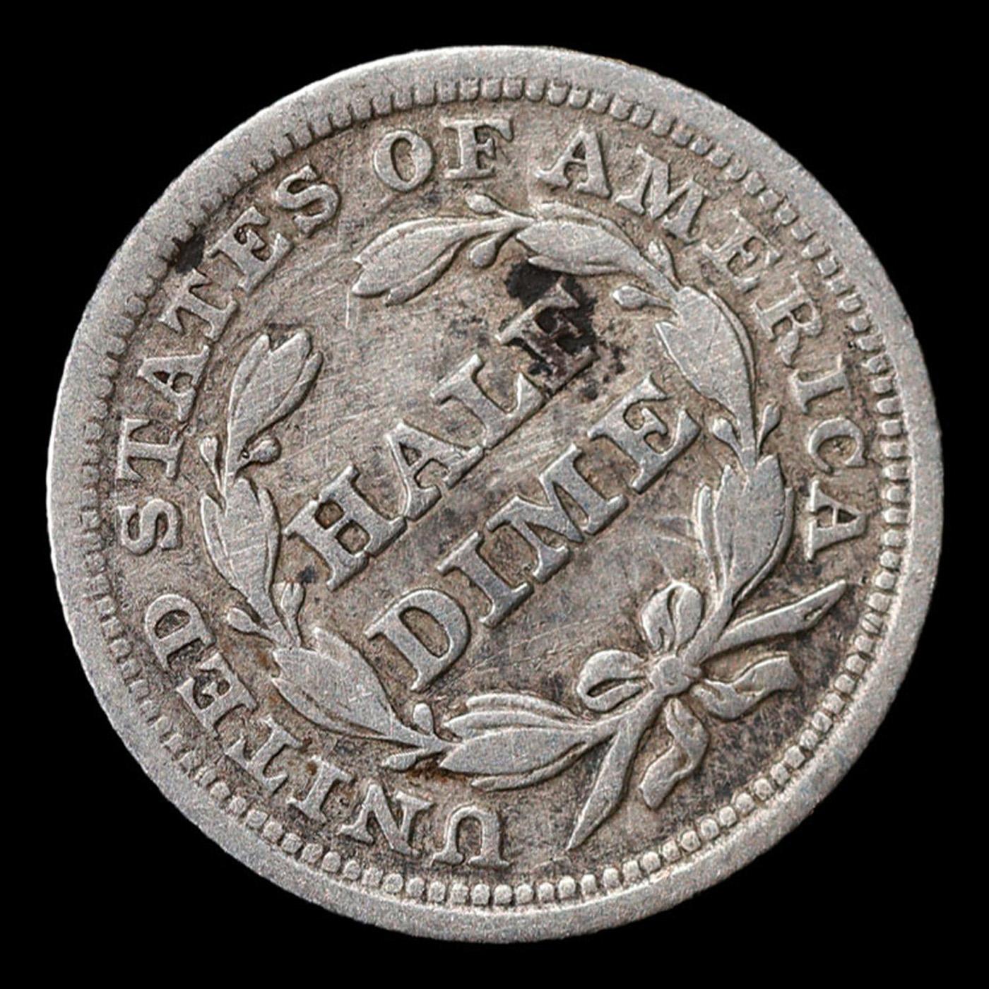 1854-p Seated Liberty Half Dime 1/2 10c Grades vf++