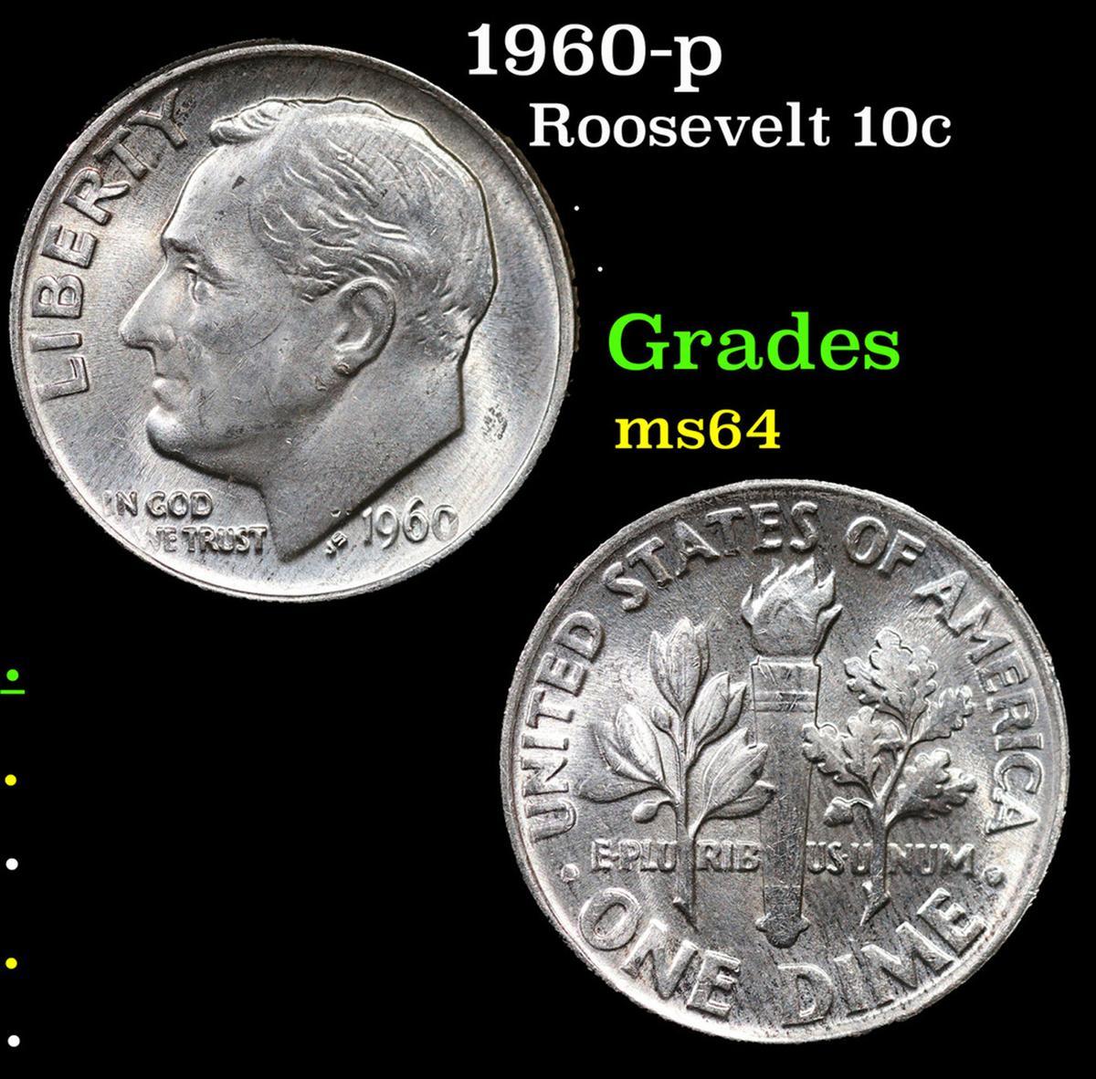 1960-p Roosevelt Dime 10c Grades Choice Unc