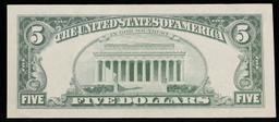 1963 $5 Red Seal United States Note Fr-1536 Grades Choice AU/BU Slider