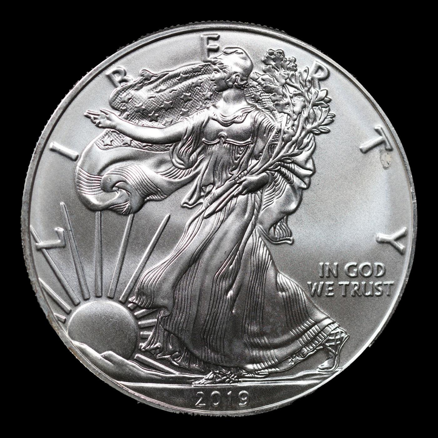 2019 Silver Eagle Dollar $1 Grades GEM+ Unc