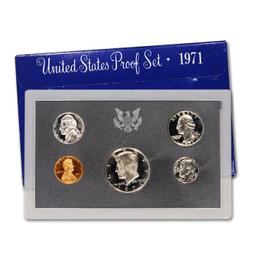 Group of 2 United States Mint Proof Sets 1970-1971. Containd 1970 Kennedy Half Dollar was struck in