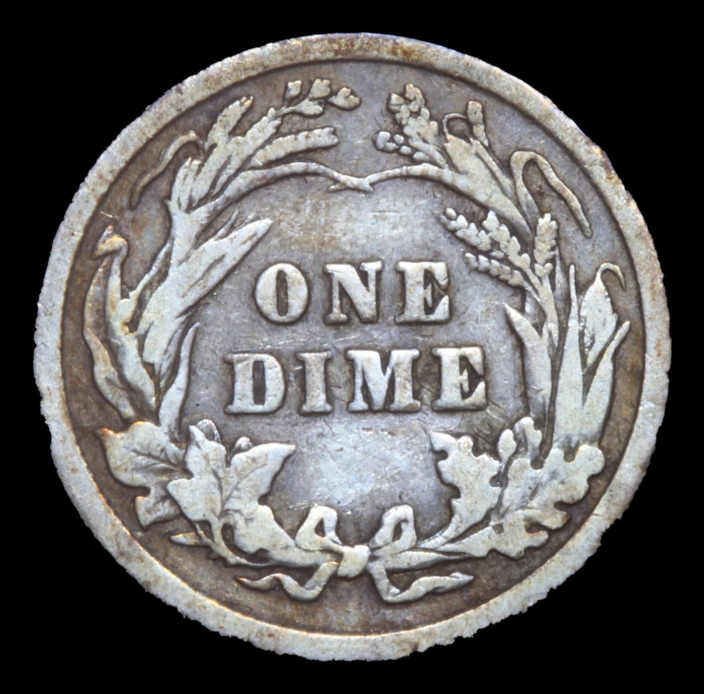 1909-p Barber Dime 10c Grades f, fine